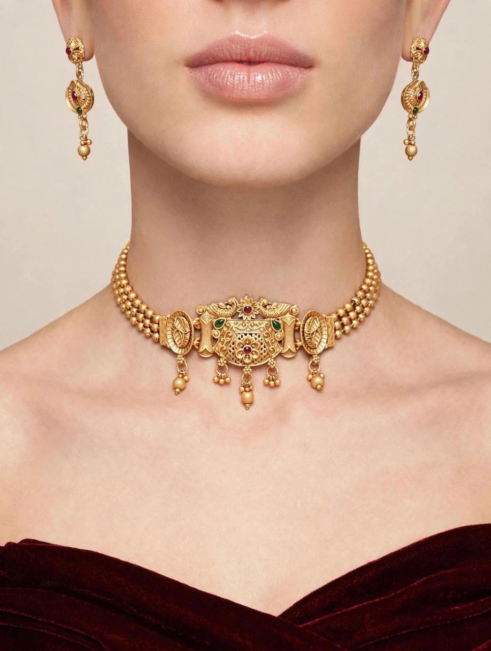 Mayur Meenakari Choker Set