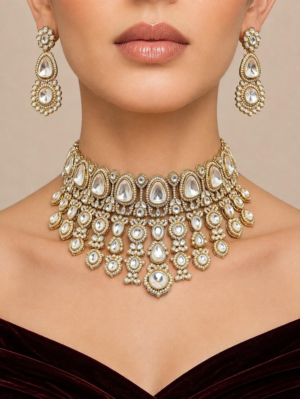 Kundan Shringar Jhalar Choker Set