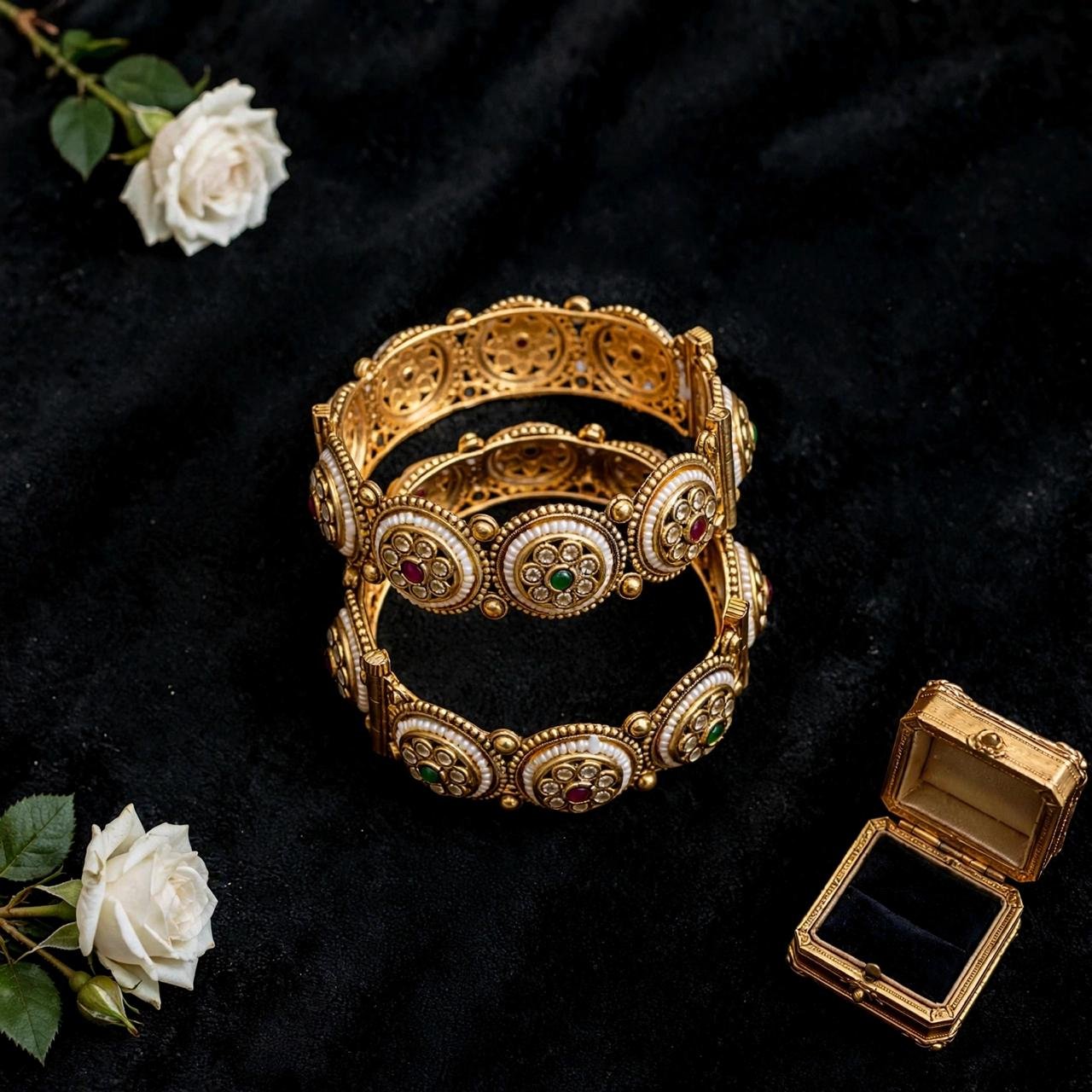 Kundan Pearl Disc Kadas